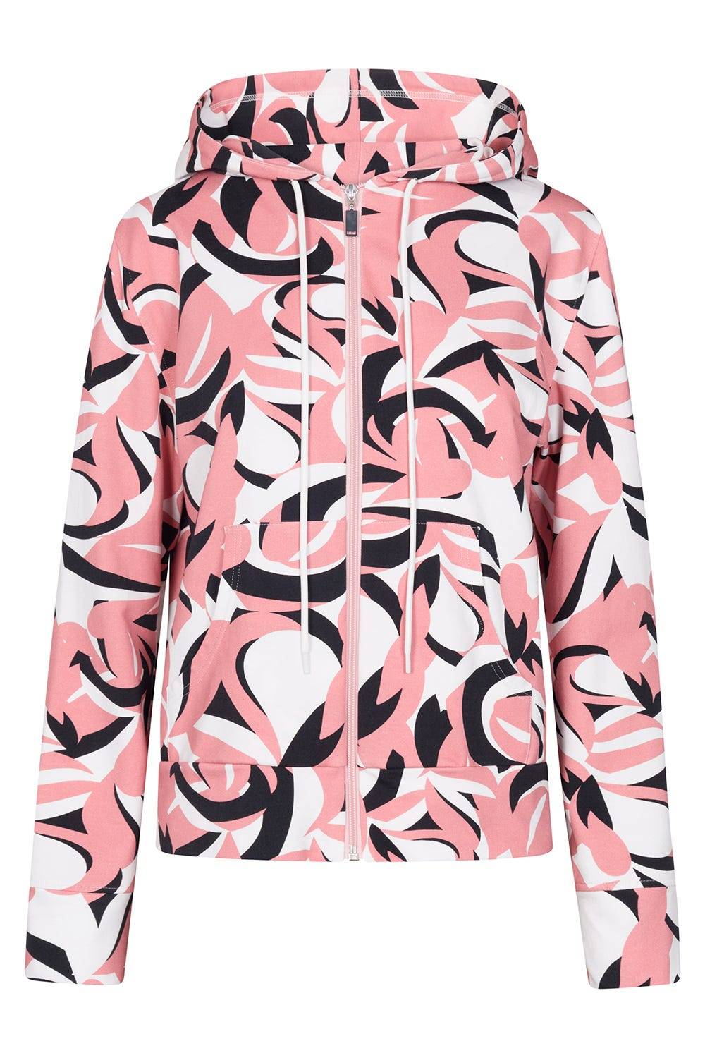 Rösch Sweatjacke im grafischen Druck Kapuze Baumwolle/Elasthan Tiefpreis