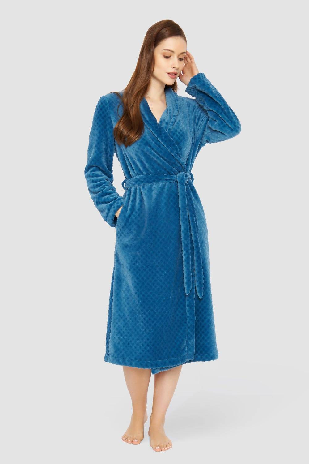 Rösch Wickelmantel mit Prägestruktur 100% Polyester Sonderangebot der Fabrik