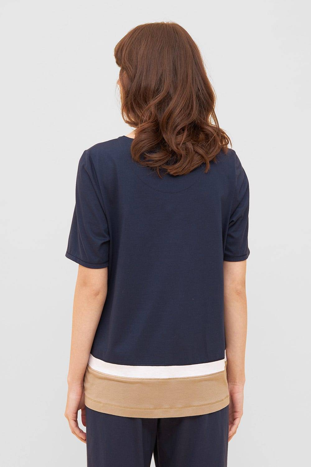 Rösch Shirt in Colorblocking-Optik Dunkelblau Beige Mix &amp; Match Baumwolle/Modal Discount Store für neue Produkte