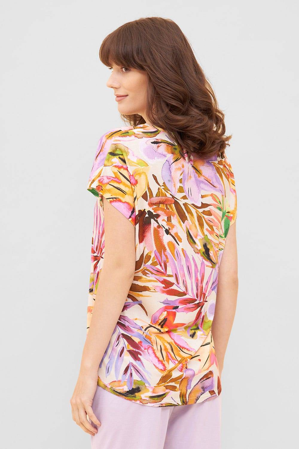 Rösch Shirt im fröhlichen Blätter-Druck Bunt Sommer Mix &amp; Match Viskose/Elasthan Super Rabatt