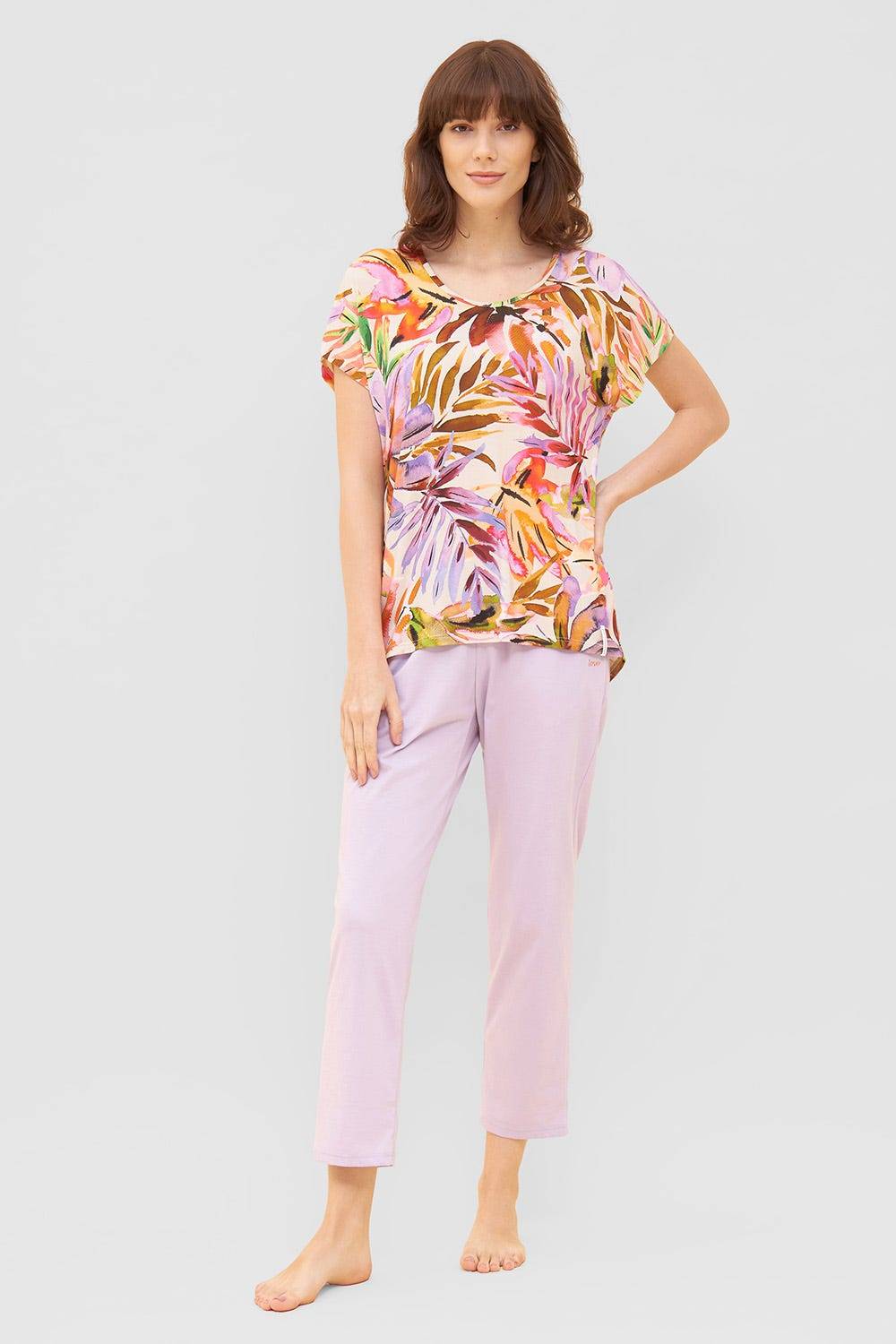 Rösch Shirt im fröhlichen Blätter-Druck Bunt Sommer Mix &amp; Match Viskose/Elasthan Super Rabatt