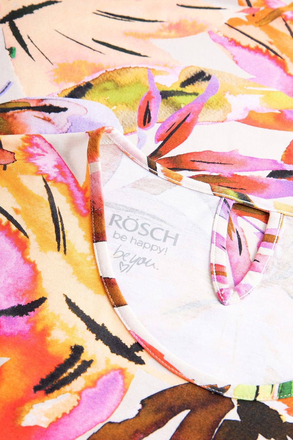 Rösch Shirt im fröhlichen Blätter-Druck Bunt Sommer Mix &amp; Match Viskose/Elasthan Super Rabatt