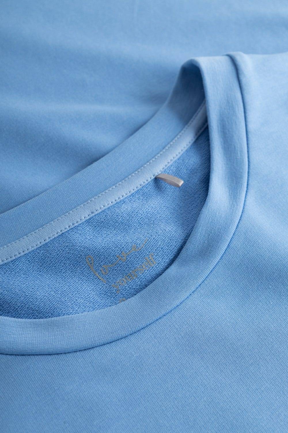 Rösch Sweatkleid mit Känguru-Tasche Hellblau Rundhals Baumwolle/Elasthan Fabrikladen