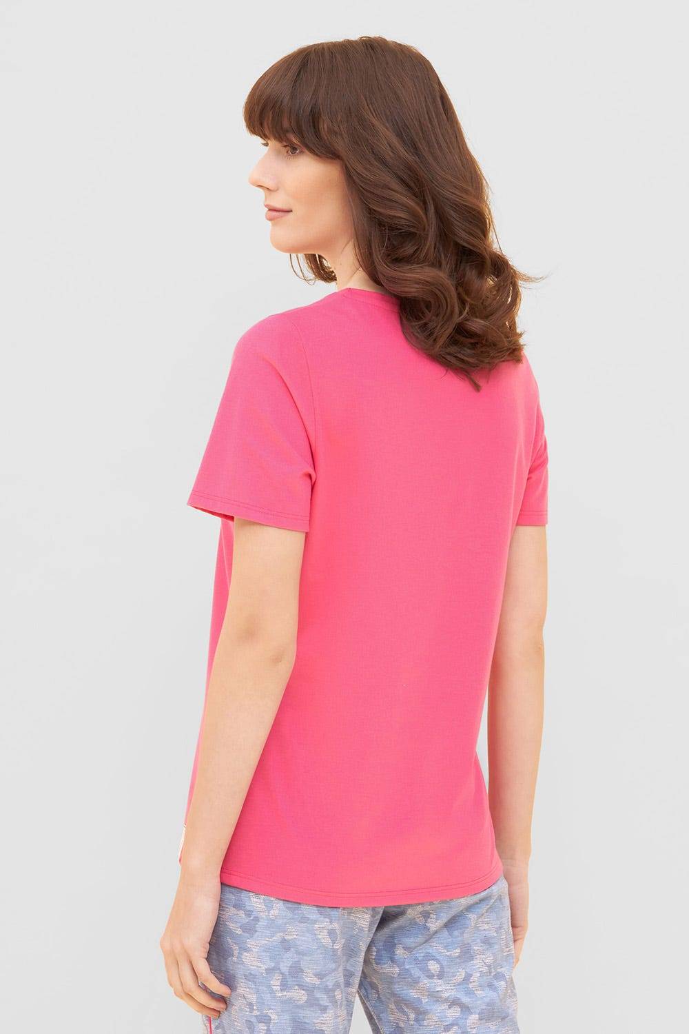 Rösch T-Shirt mit Schriftzug &quot;Think Happy&quot; Pink Kurzarm Mix &amp; Match 100% Baumwolle Im Verkauf