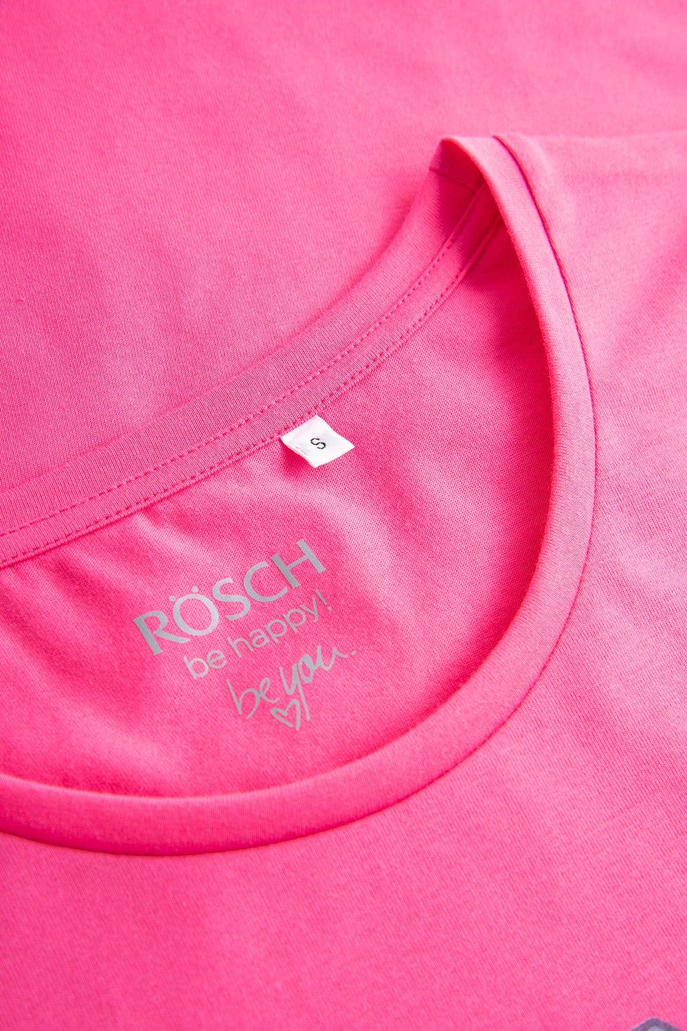 Rösch T-Shirt mit Schriftzug &quot;Think Happy&quot; Pink Kurzarm Mix &amp; Match 100% Baumwolle Im Verkauf