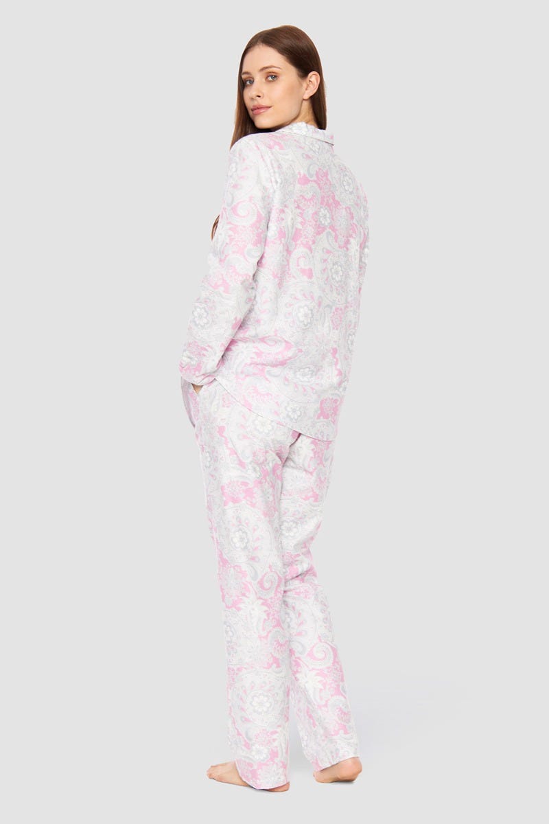 Rösch Pyjama im Herrenstil Flanell Kuschlig 100% Baumwolle Online