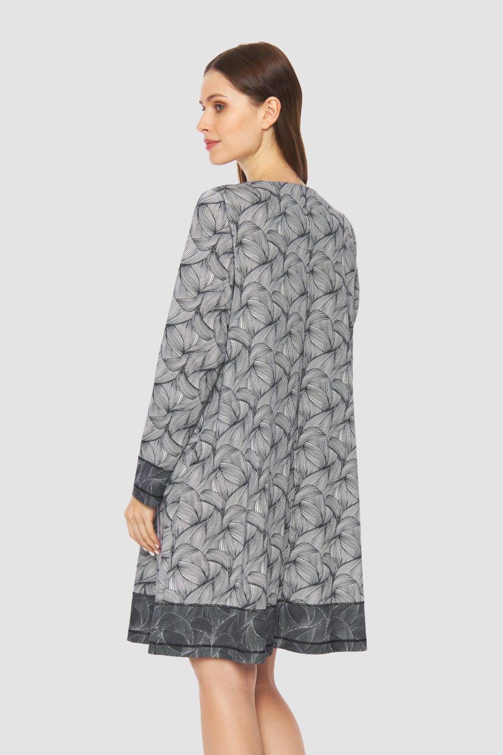 Rösch Nachtkleid im Mustermix A-Linie Baumwolle/Modal Große Größen bis 54 Kostenloser Versand