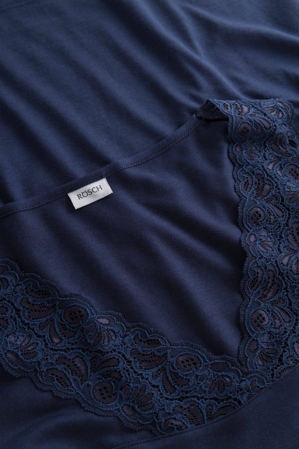 Rösch Pyjama mit Spitzendetails Dunkelblau Baumwolle/Modal Fabrik Onlineshop