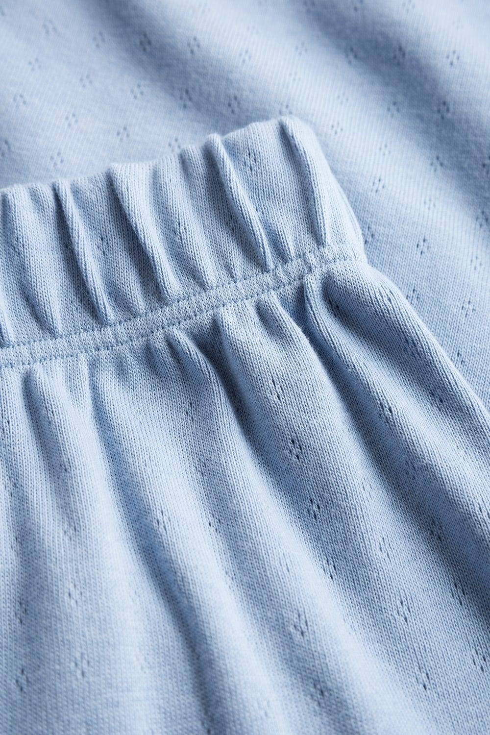 Rösch Pyjama-Hose aus Ajour Feinstrick Hellblau Mix &amp; Match 100% Baumwolle Rabatt