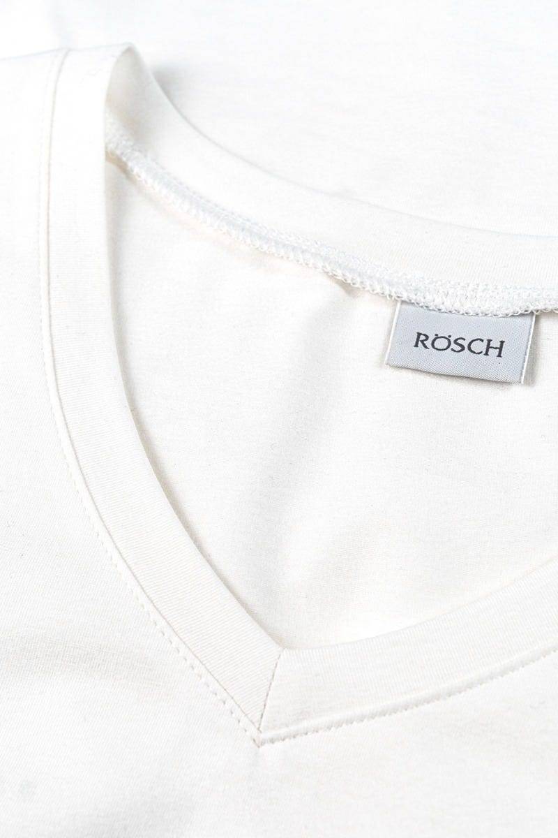 Rösch Herren Basic T-Shirt mit V-Ausschnitt Klassisch Baumwolle/Elasthan Muttertagsangebot