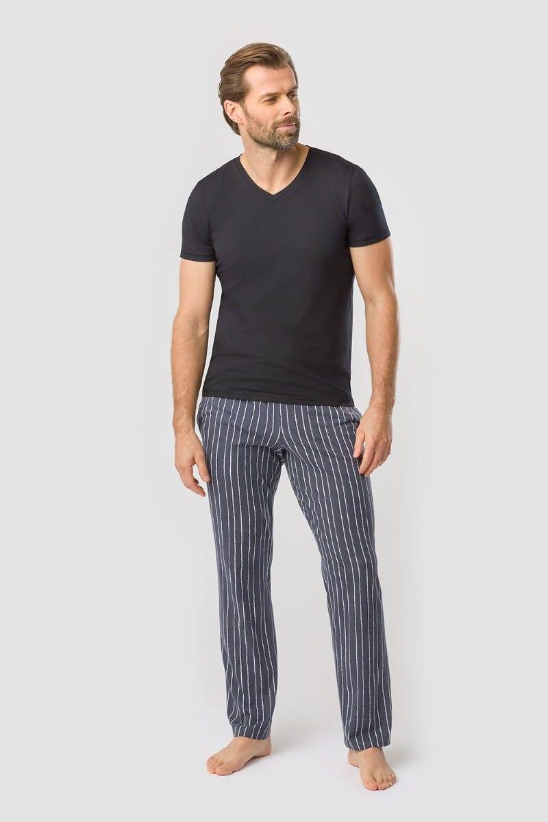 Rösch Herren Pyjamahose im klassischen Streifen-Druck 100% Baumwolle Heißer Verkauf