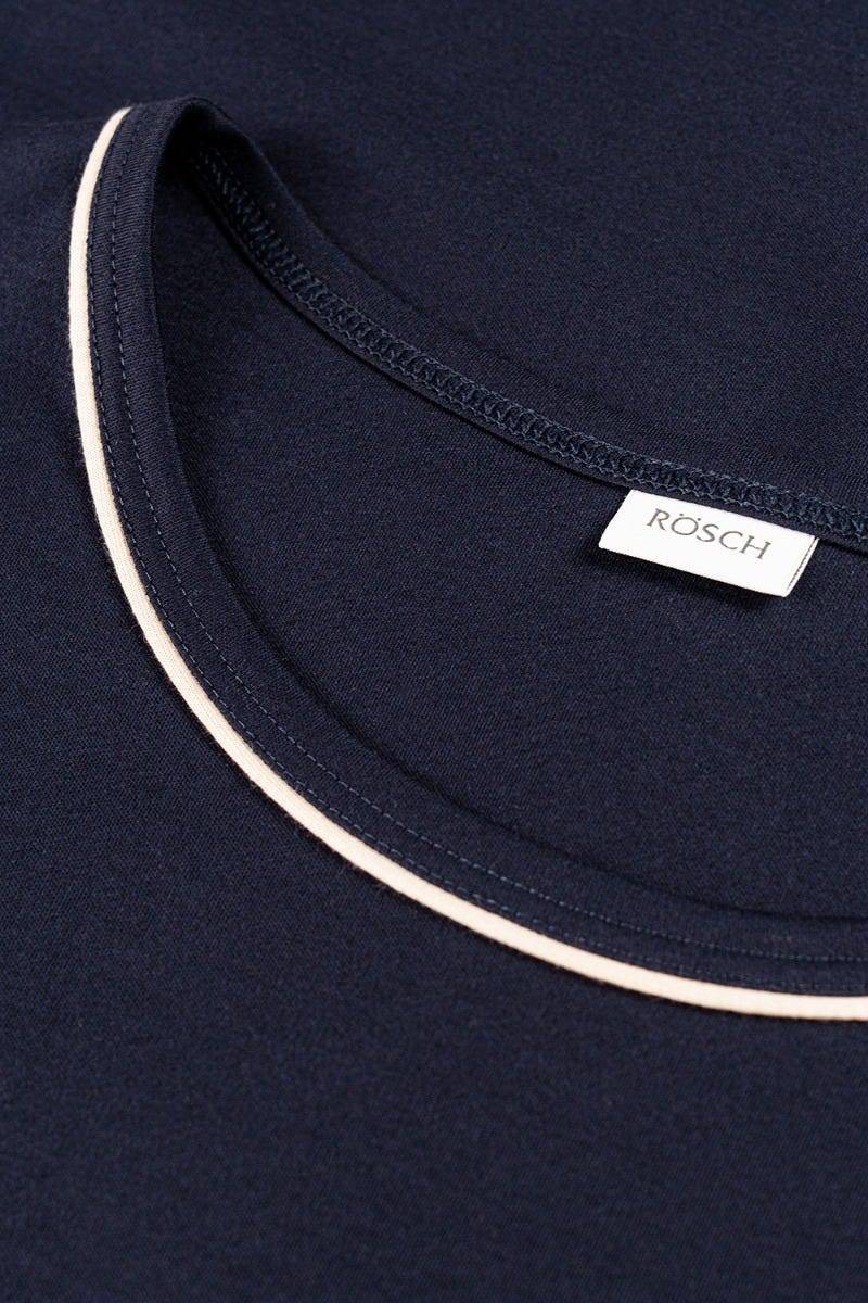 Rösch Herren Kurzer Pyjama mit Minimalprint Blau Bermuda 100% Baumwolle Neueste Mode