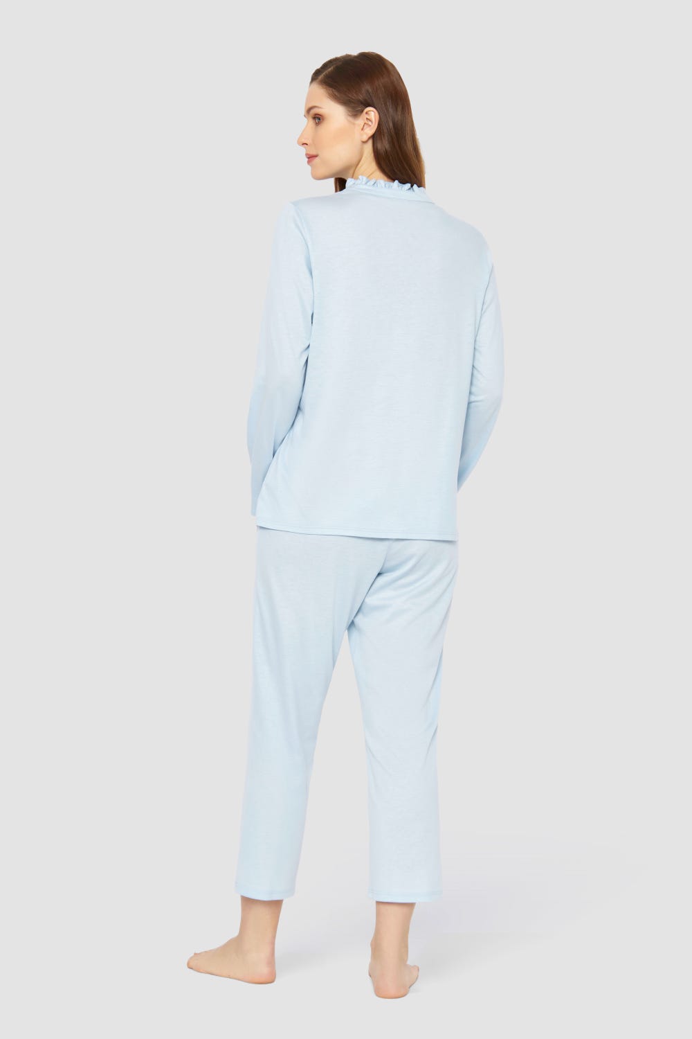 Rösch Pyjama mit Rüschen-Stehkragen Baumwolle/Modal Zeitlich begrenztes Angebot