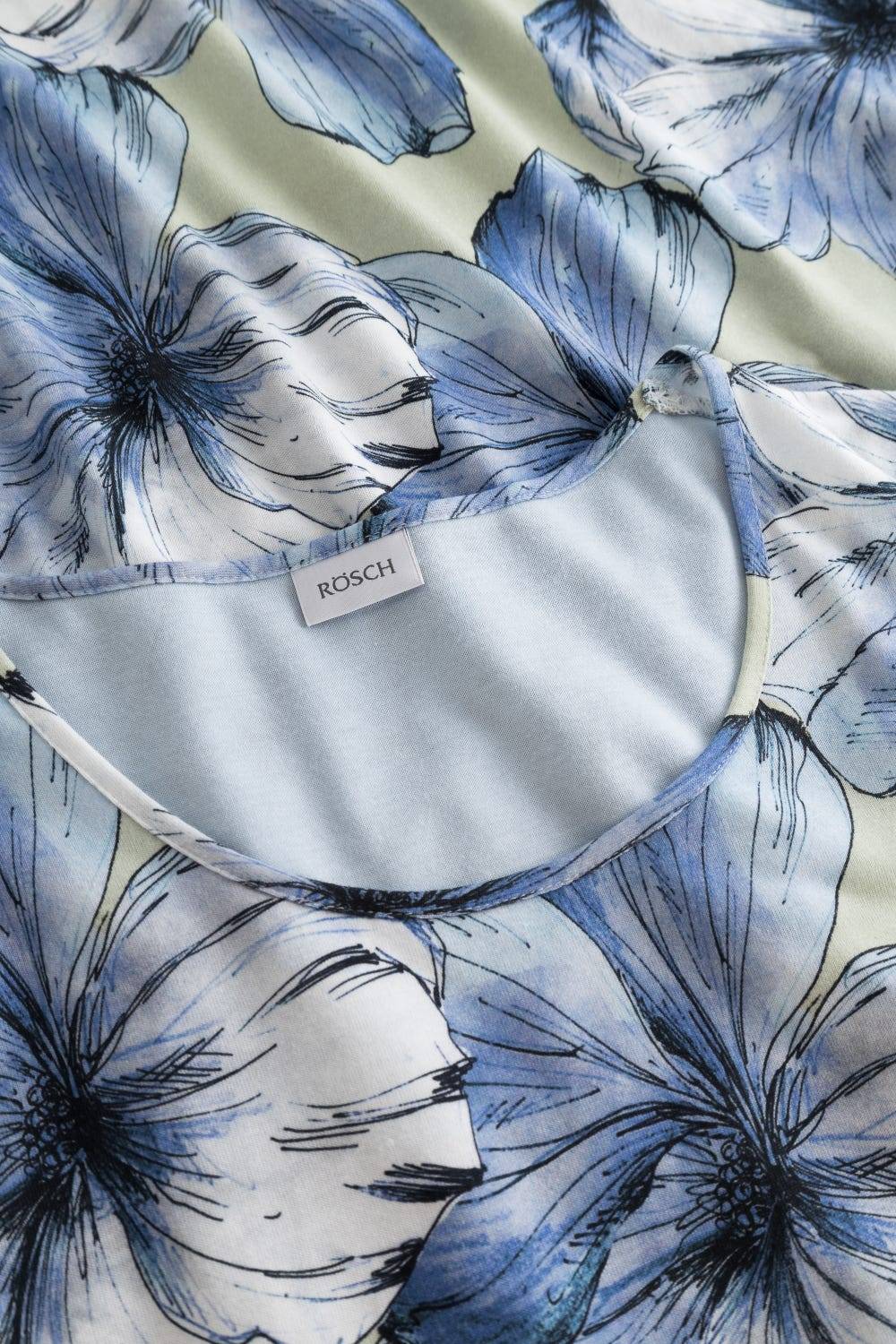 Rösch Nachthemd mit Stufenlook Hellblau 100% Baumwolle Saisonale Angebote