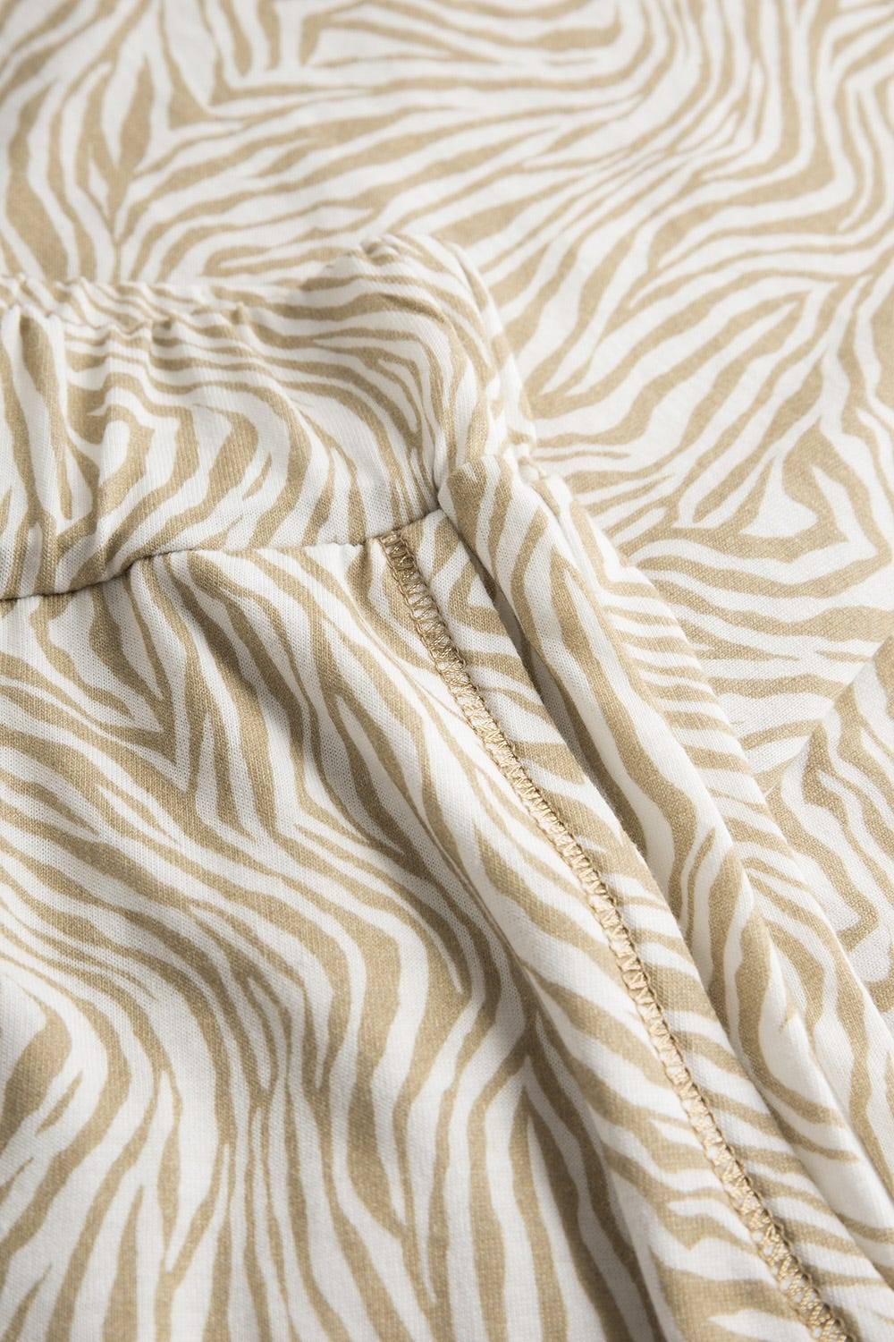 Rösch Hose im Zebra-Druck Beige Paspel Ziernähte Mix &amp; Match Baumwolle/Modal Kauf eins, bekomm eins gratis