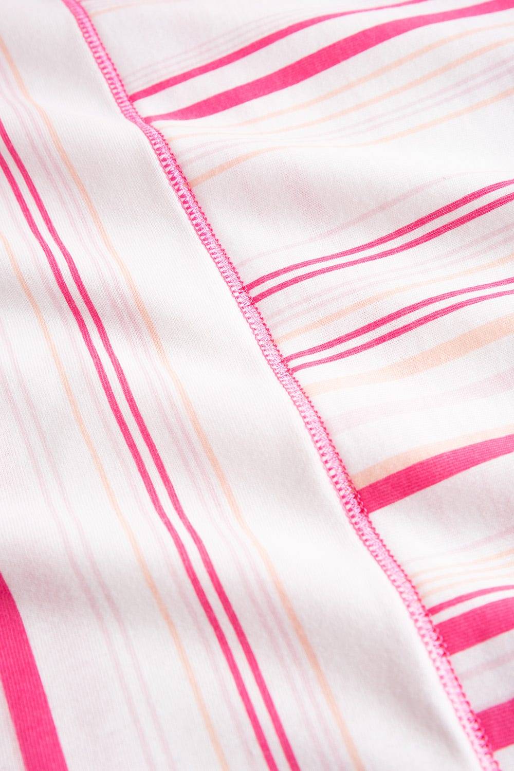 Rösch Nachthemd im rosa Streifendruck V-Ausschnitt Ziernähte 100% Baumwolle Neueste Stile