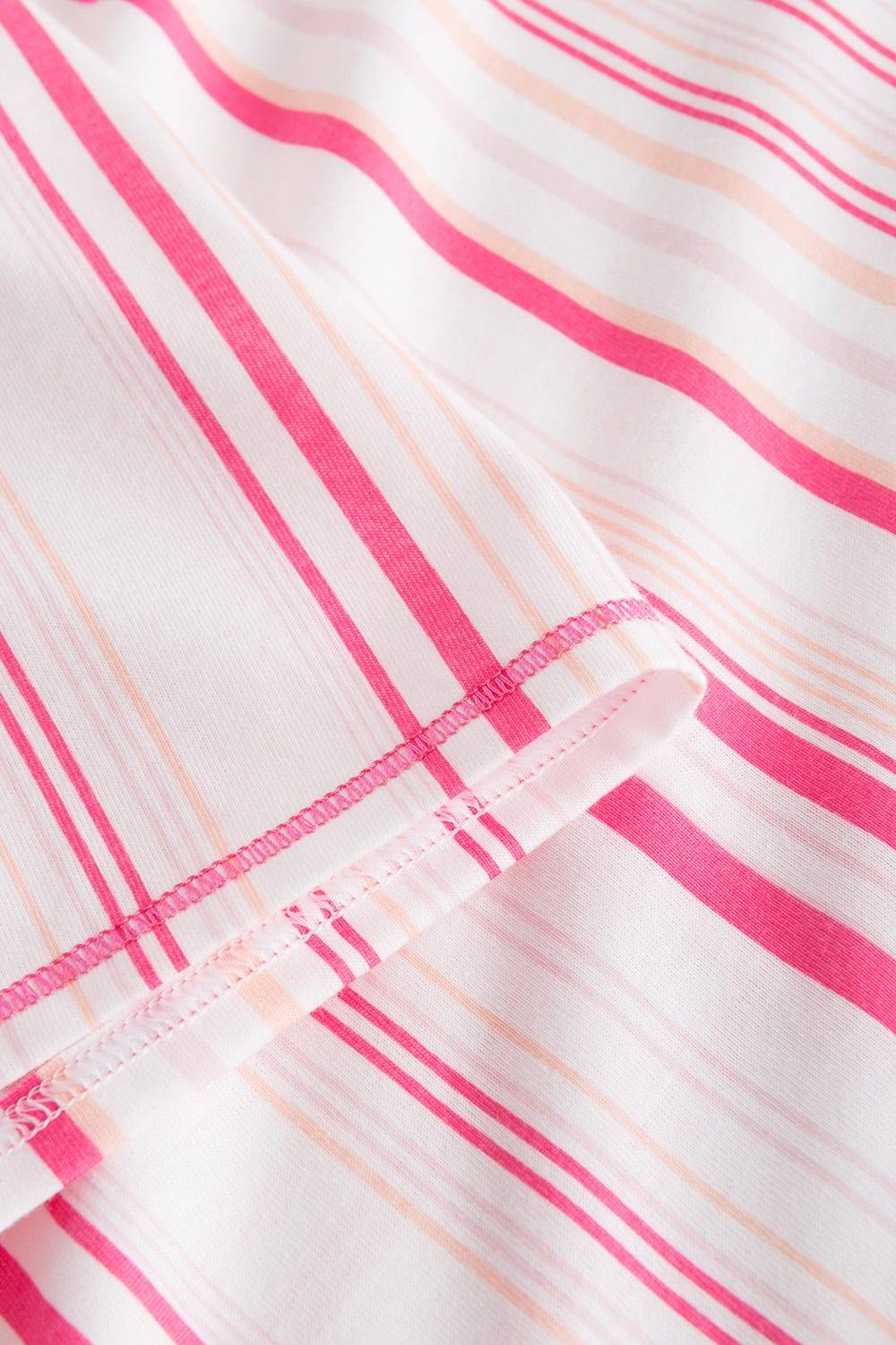 Rösch Nachtkleid im rosa Streifendruck V-Ausschnitt Ziernähte 100% Baumwolle Letzte 2 Tage