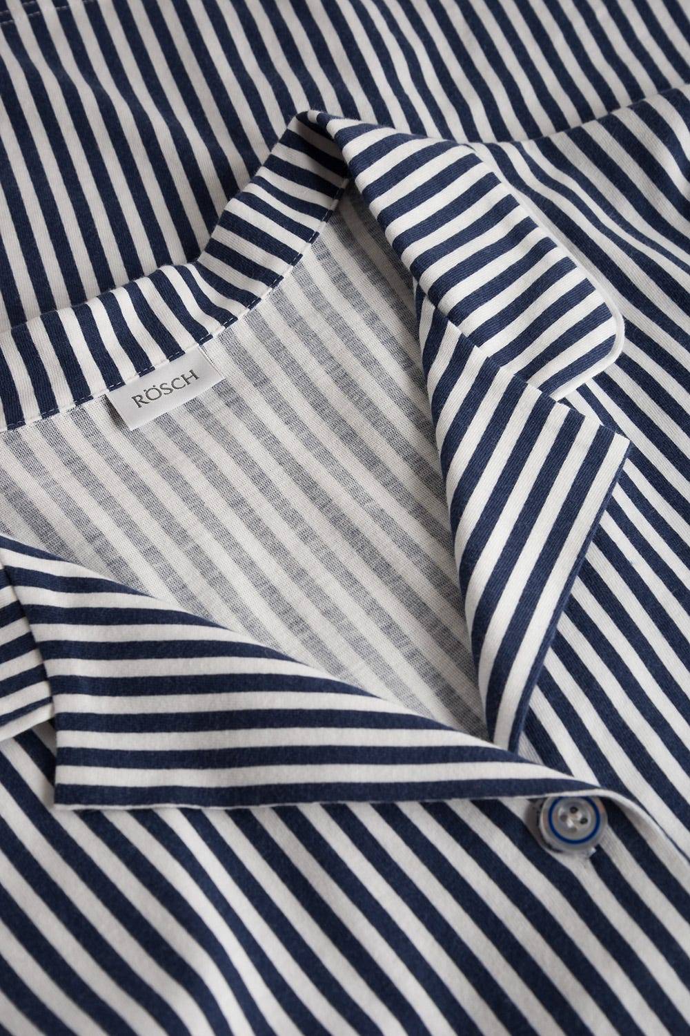 Rösch Pyjama im Streifendruck Herrenhemd-Stil Bermuda Knopfleiste 100% Baumwolle Bis zu 60% Rabatt