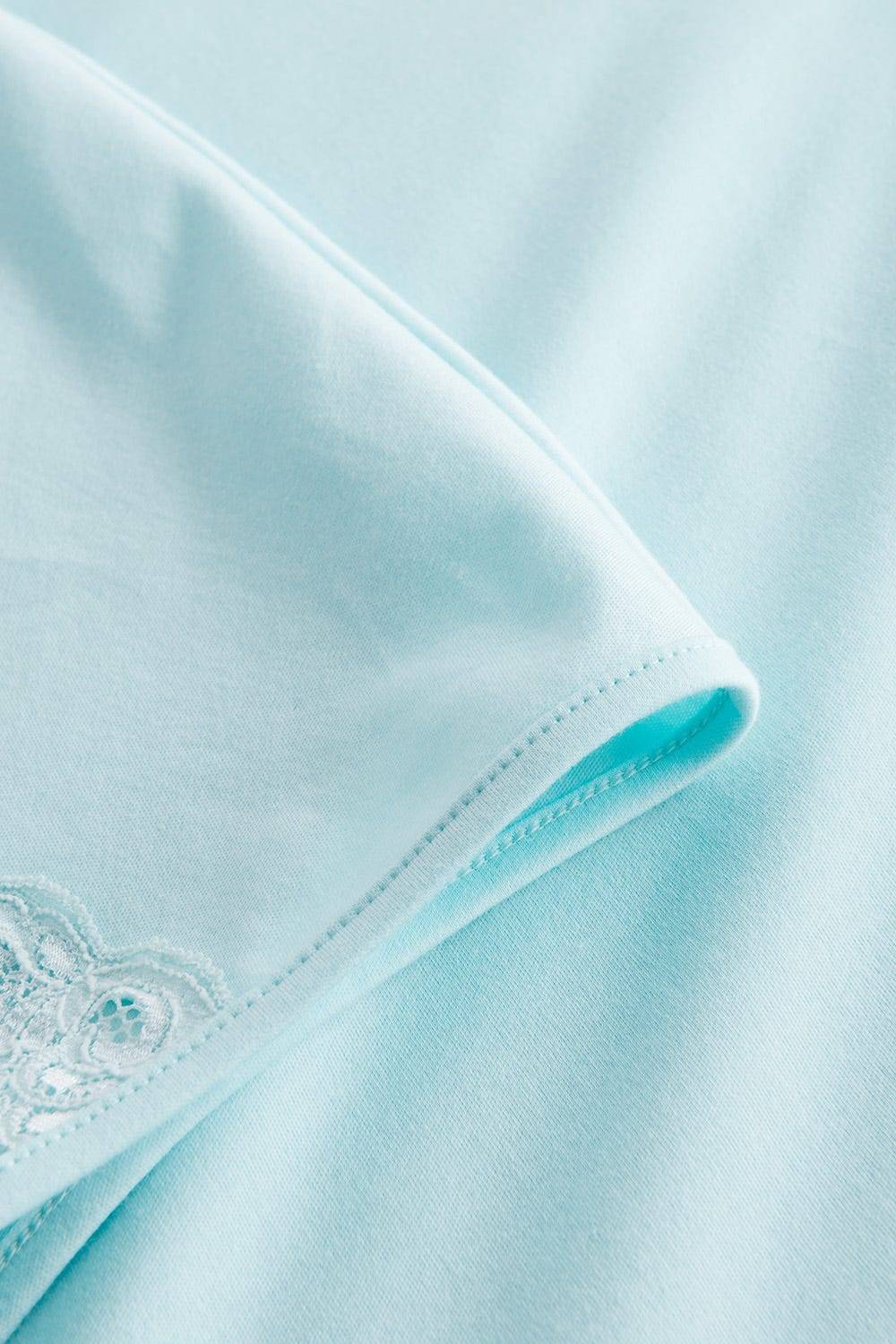 Rösch Pyjama mit feinen Spitzendetails Uni Elegant 100% Baumwolle 50% Rabatt mit kostenlosem Versand