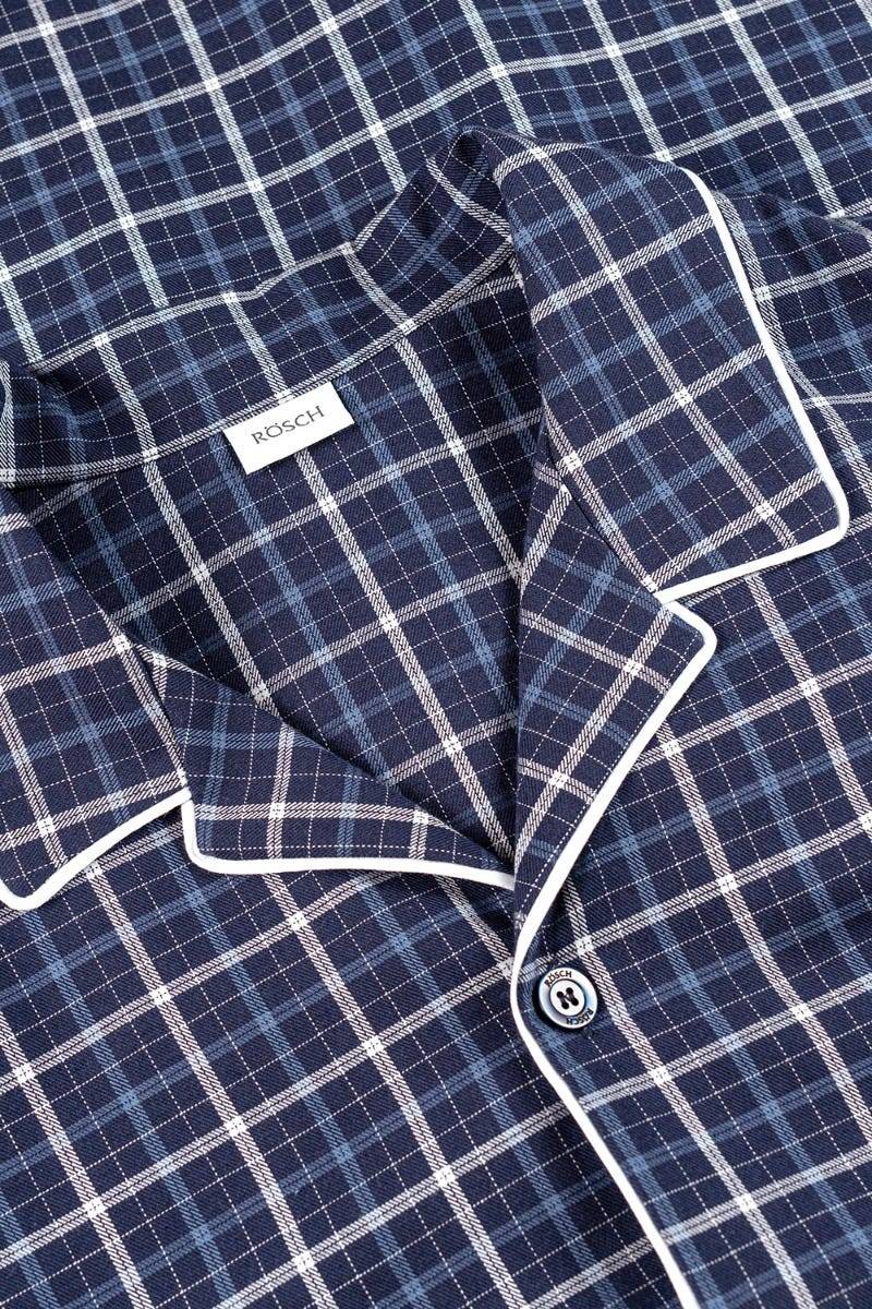 Rösch Herren Pyjama im Web-Karo Klassisch Paspeln 100% Baumwolle Begrenzt auf 3 Tage
