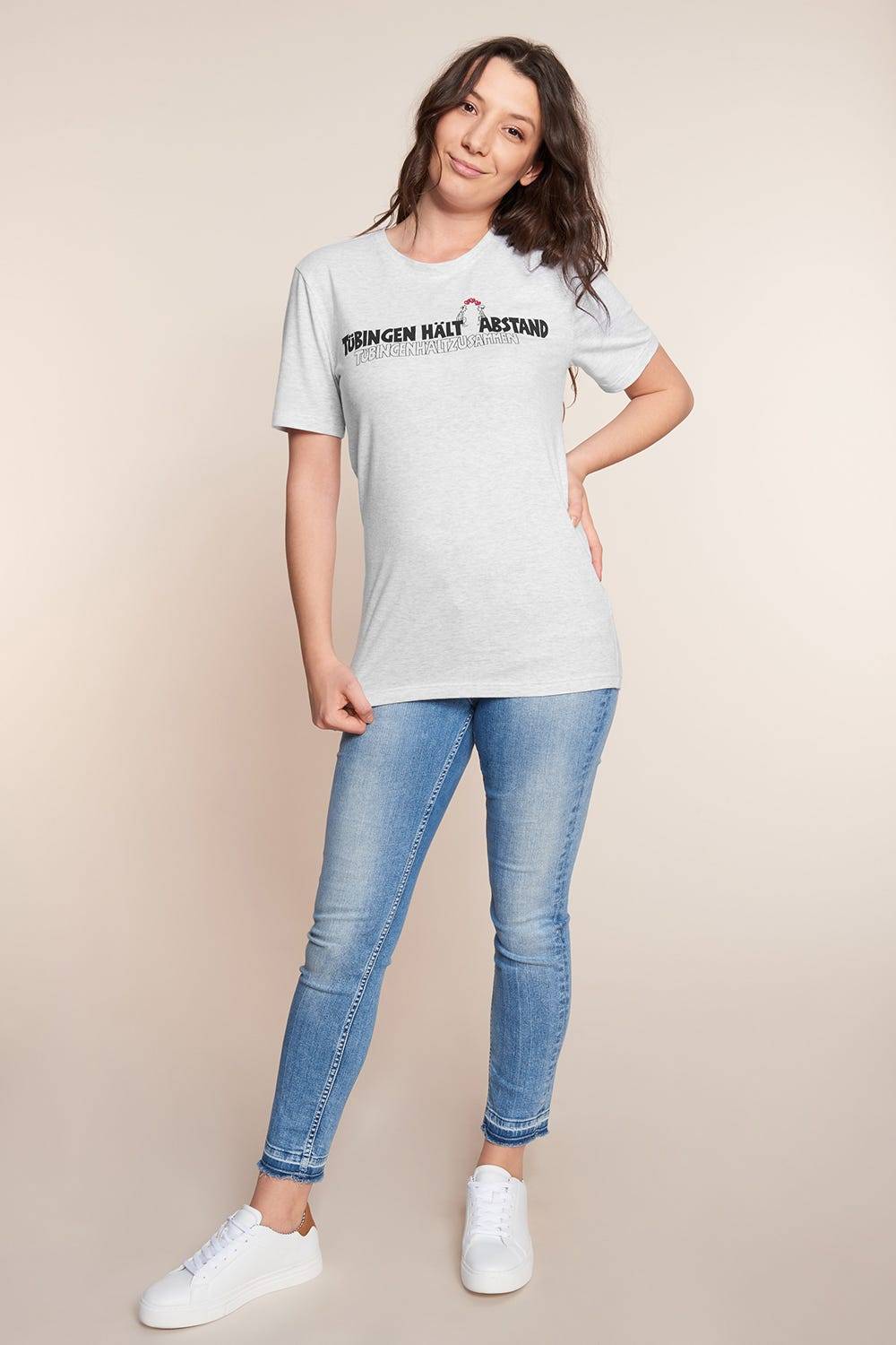 Rösch Charity-Shirt, Limitiertes T-Shirt mit Motivdruck - &quot;Tübingen hält Abstand&quot; zollfrei