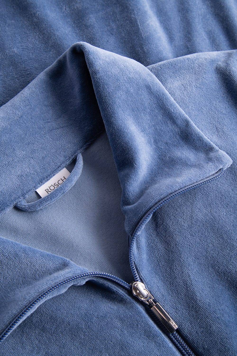 Rösch Morgenmantel aus Nicki Blouson-Style sportive Streifen Stickbündchen Baumwolle/Polyester Rabatte dieses Monats