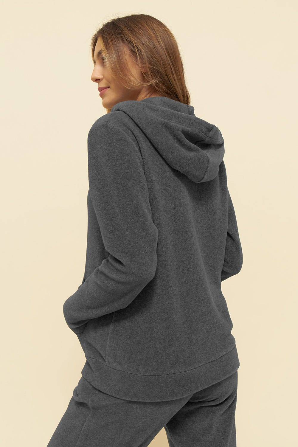 Rösch Hausanzug aus kuscheligem Fleece Hoodie lässig Polyester/Viskose 2025