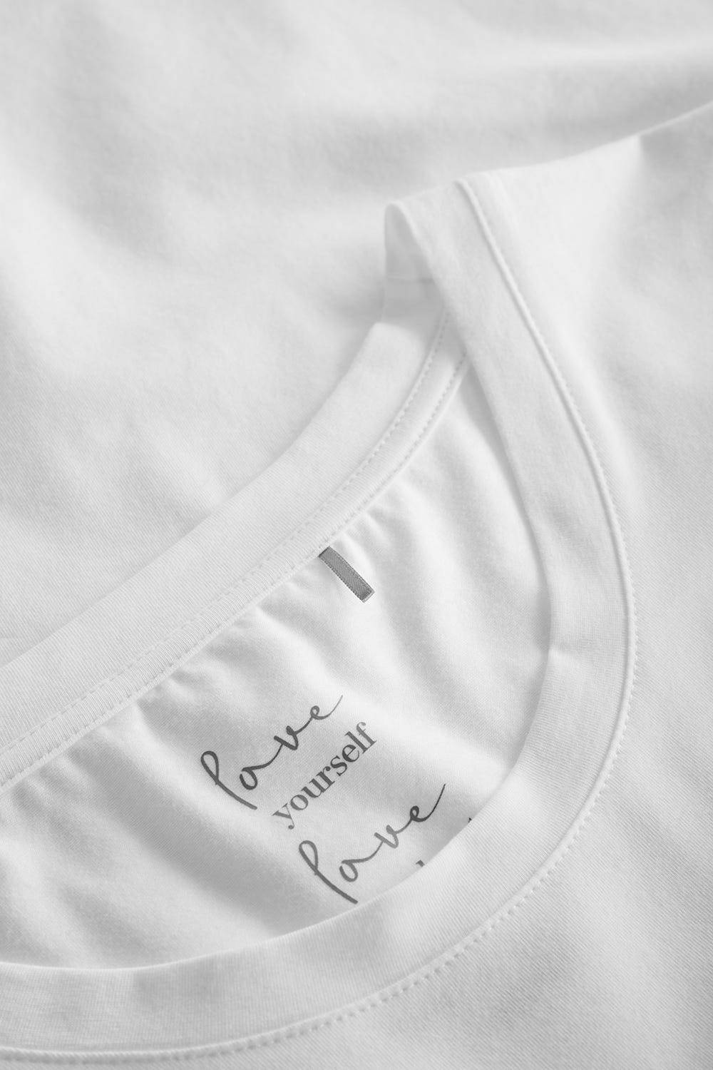 Rösch Basic T-Shirt Weiß Uni Stickereidetail Bio-Baumwolle/Elasthan thx Online