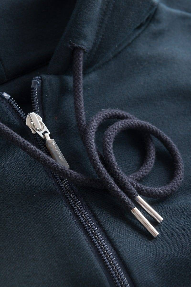 Rösch Sweatjacke mit Logodetail Navyblau Hoodie lässig Baumwolle/Elasthan Rösch thx Outlet