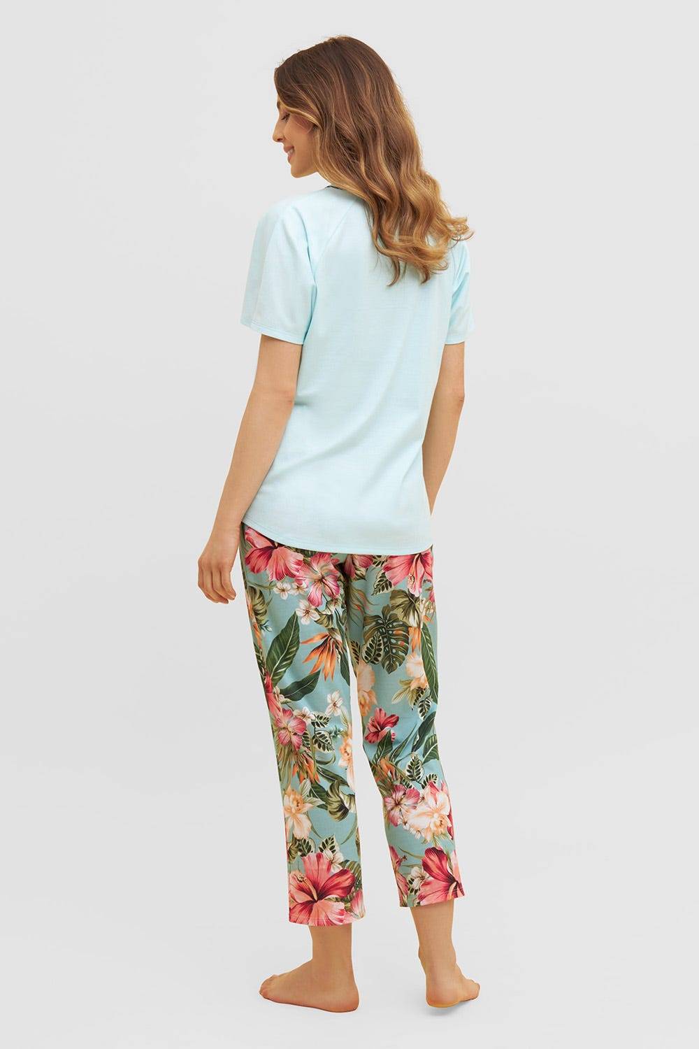 Rösch Pyjama mit tropischem Druck 7/8-Hose Raglan Baumwolle/Modal Schlussverkauf