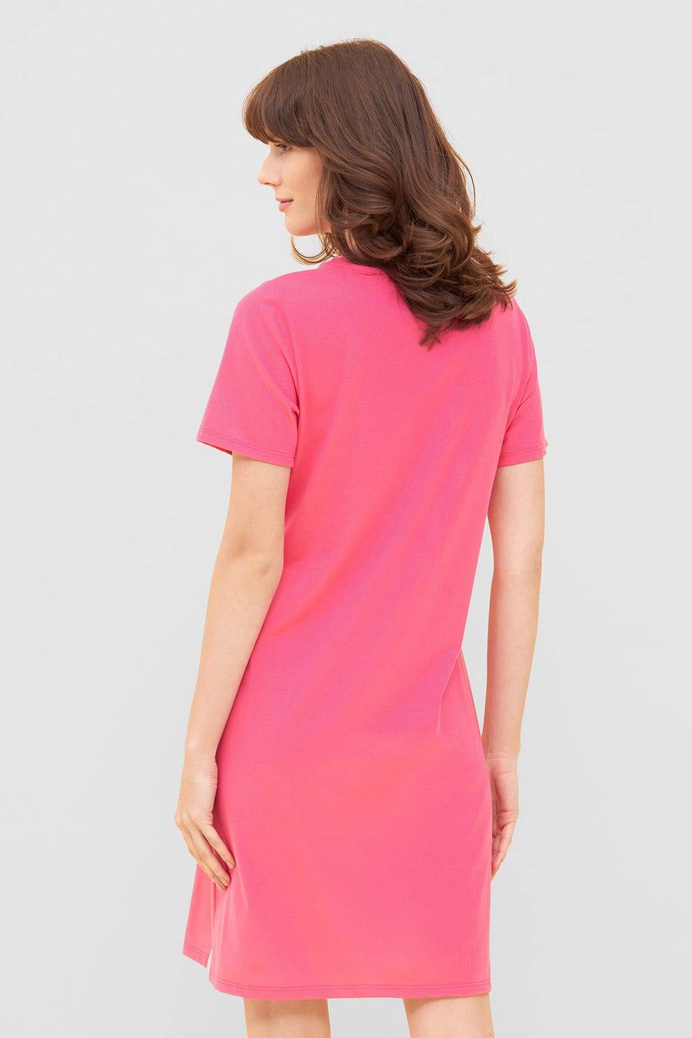 Rösch Nachthemd mit Schriftzug &quot;Think Happy&quot; Pink Kurzarm 100% Baumwolle Günstiger Verkauf