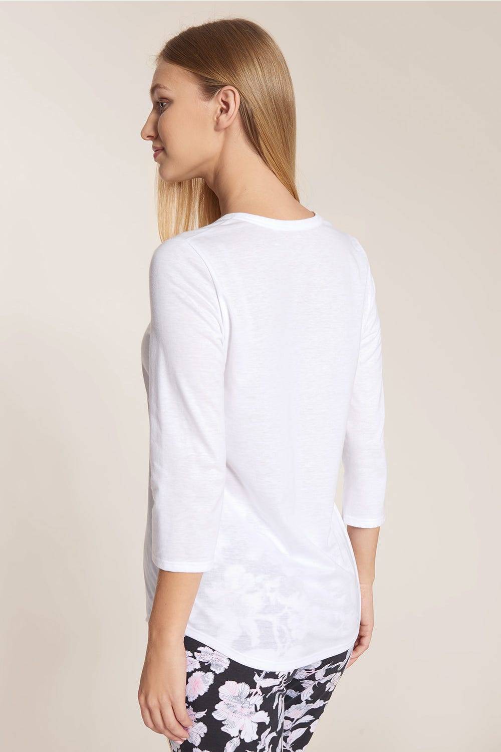 Rösch Pyjama mit Blütendruck 3/4-Ärmel 100% Baumwolle Sonderangebot