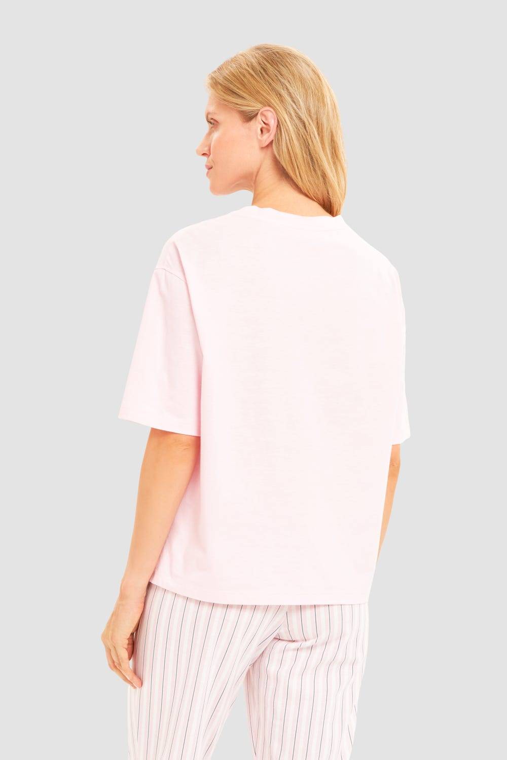 Rösch Basic Pyjamashirt Kurzarm im sportiven Look Großer Ausverkauf