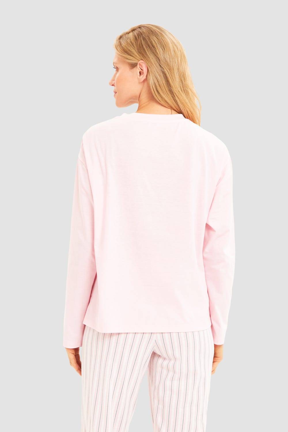 Rösch Basic Pyjamashirt Langarm im sportiven Look Begrenztes Angebot