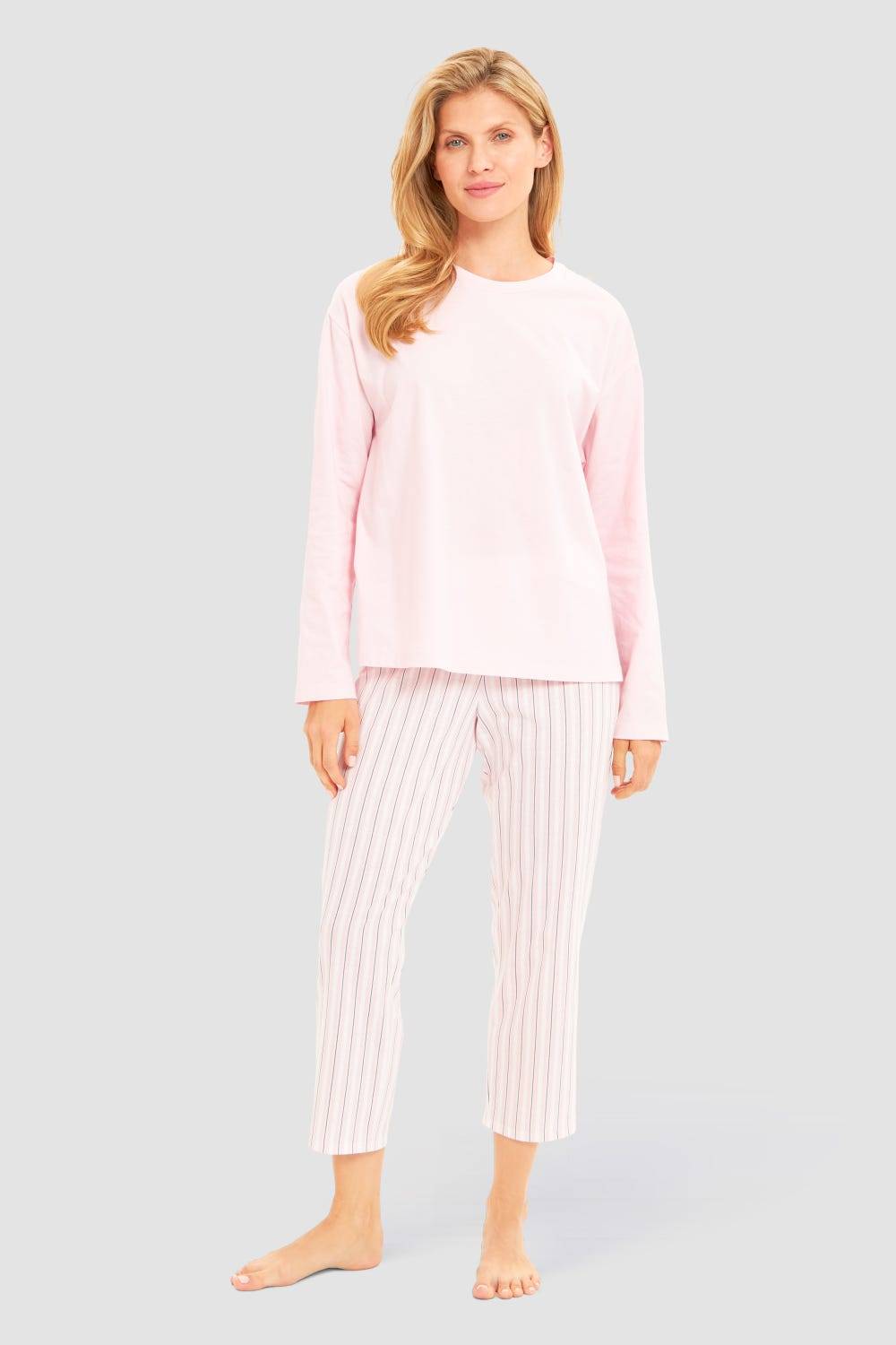 Rösch Basic Pyjamashirt Langarm im sportiven Look Begrenztes Angebot