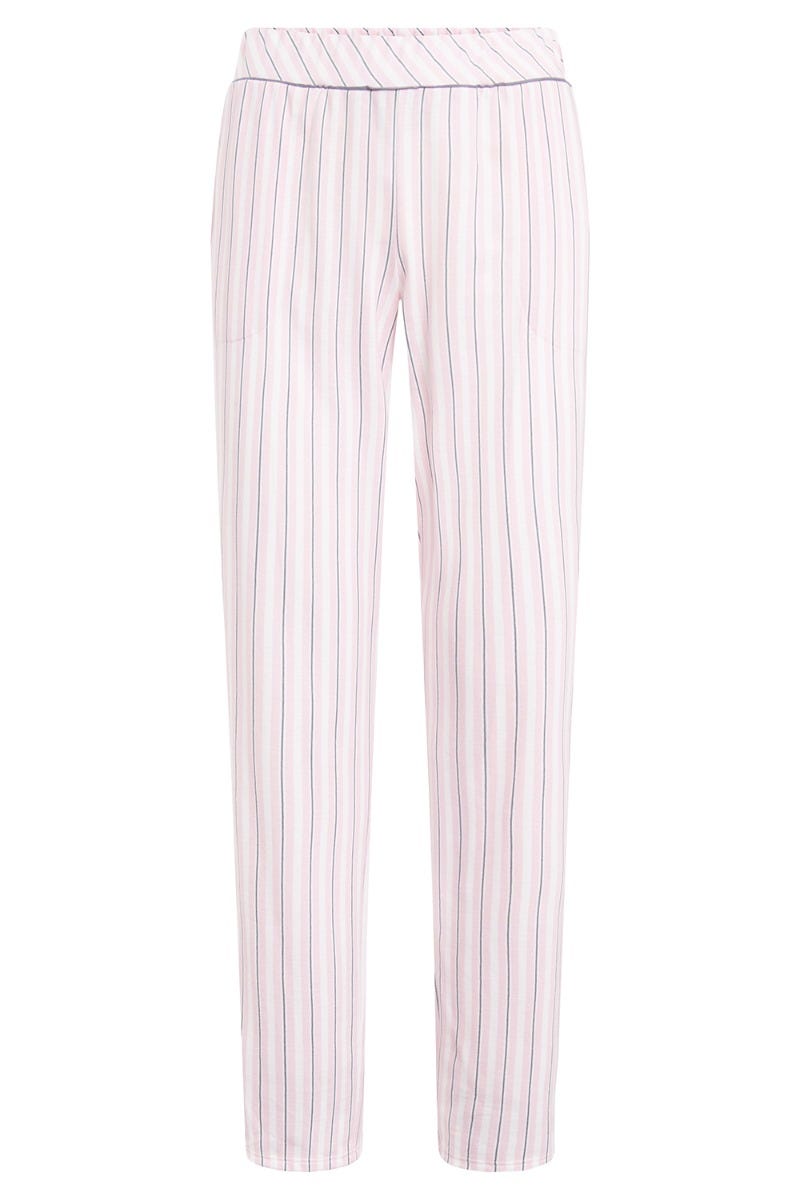Rösch Basic Pyjamahose Lang im Streifendruck Rosa-Grau Saisonschlussverkauf