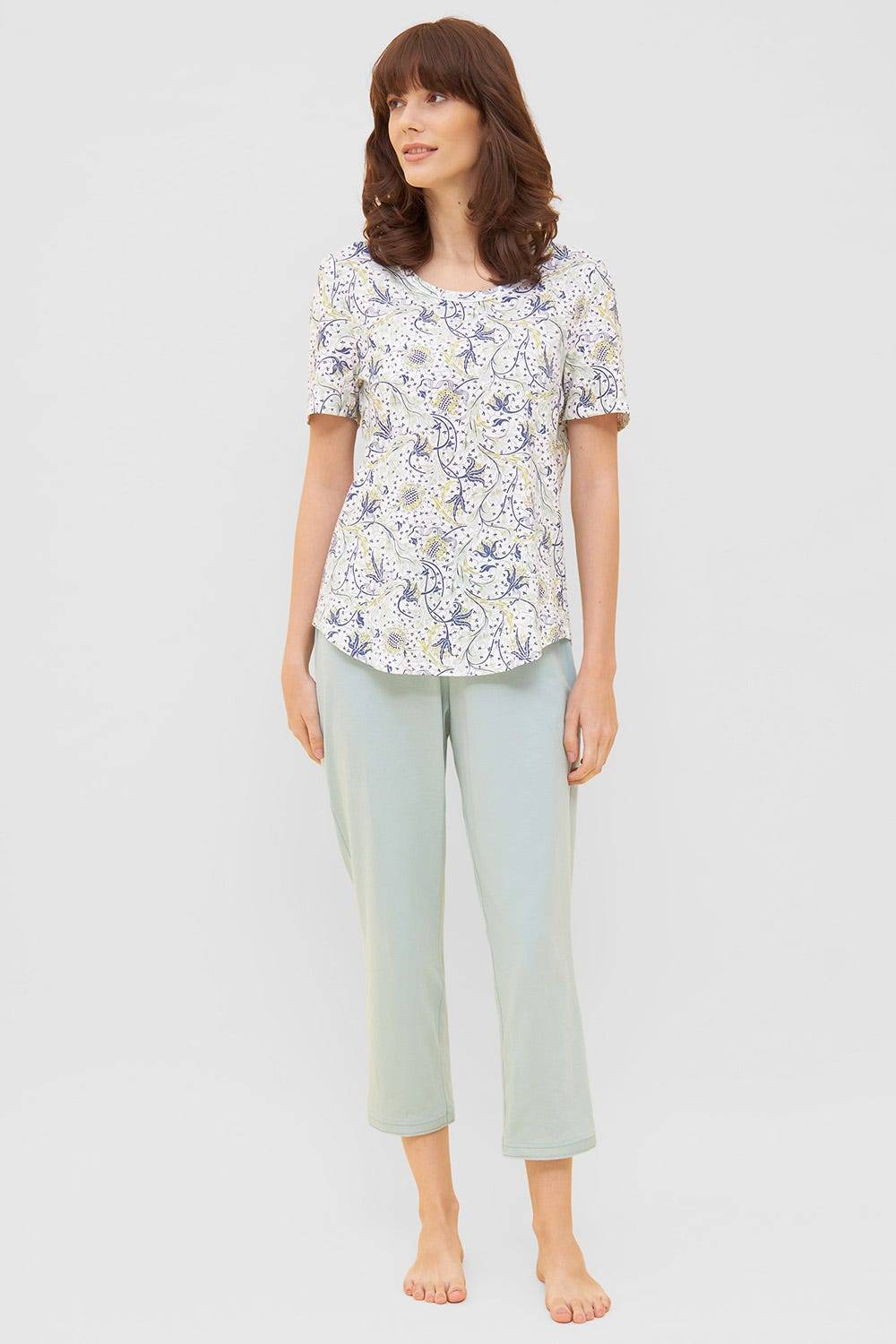 Rösch Basic T-Shirt Kurzarm im floralen Ornament-Print Mix &amp; Match 1884807 Blitzangebot