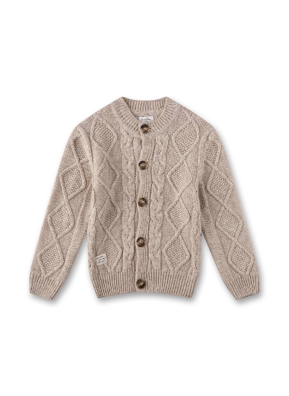 Sanetta Flachstrick-Cardigan Beige Top Angebot