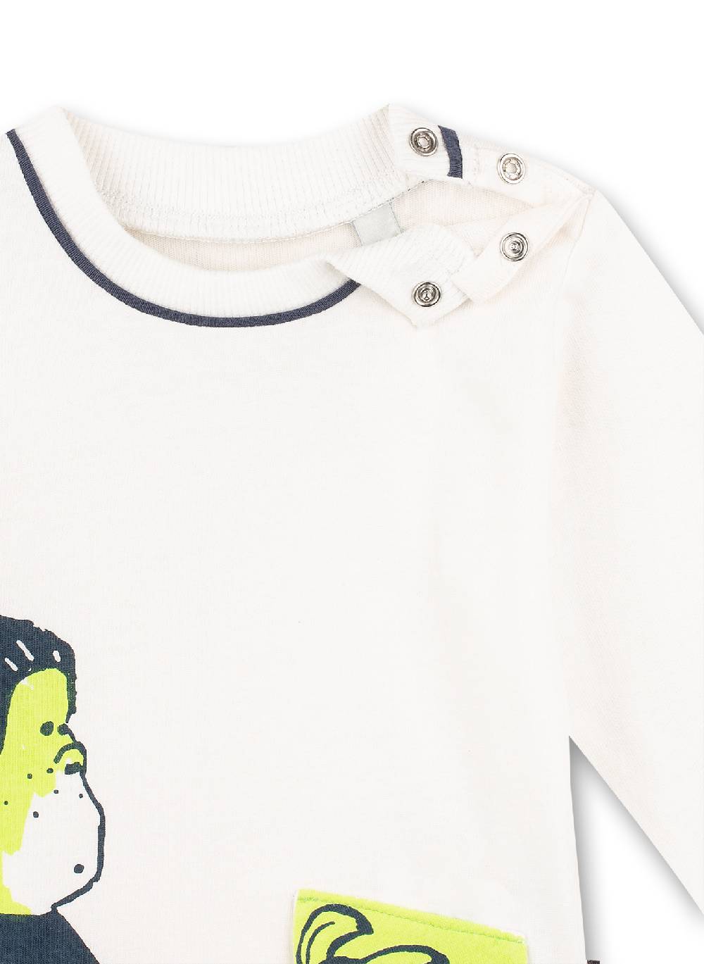 Sanetta Jungen-Shirt langarm Off-White Monkey Funky Preisnachlass