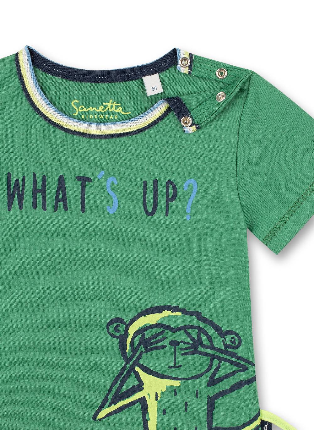 Sanetta Jungen T-Shirt Grün Monkey Funky Tägliche Deals