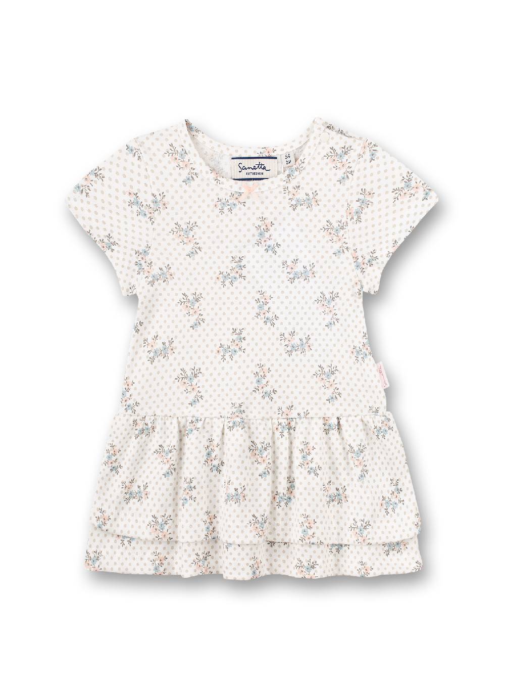 Sanetta Mädchen-Kleid Off-White Dots-Allover Fluffy Duckling Begrenzte Freigabe