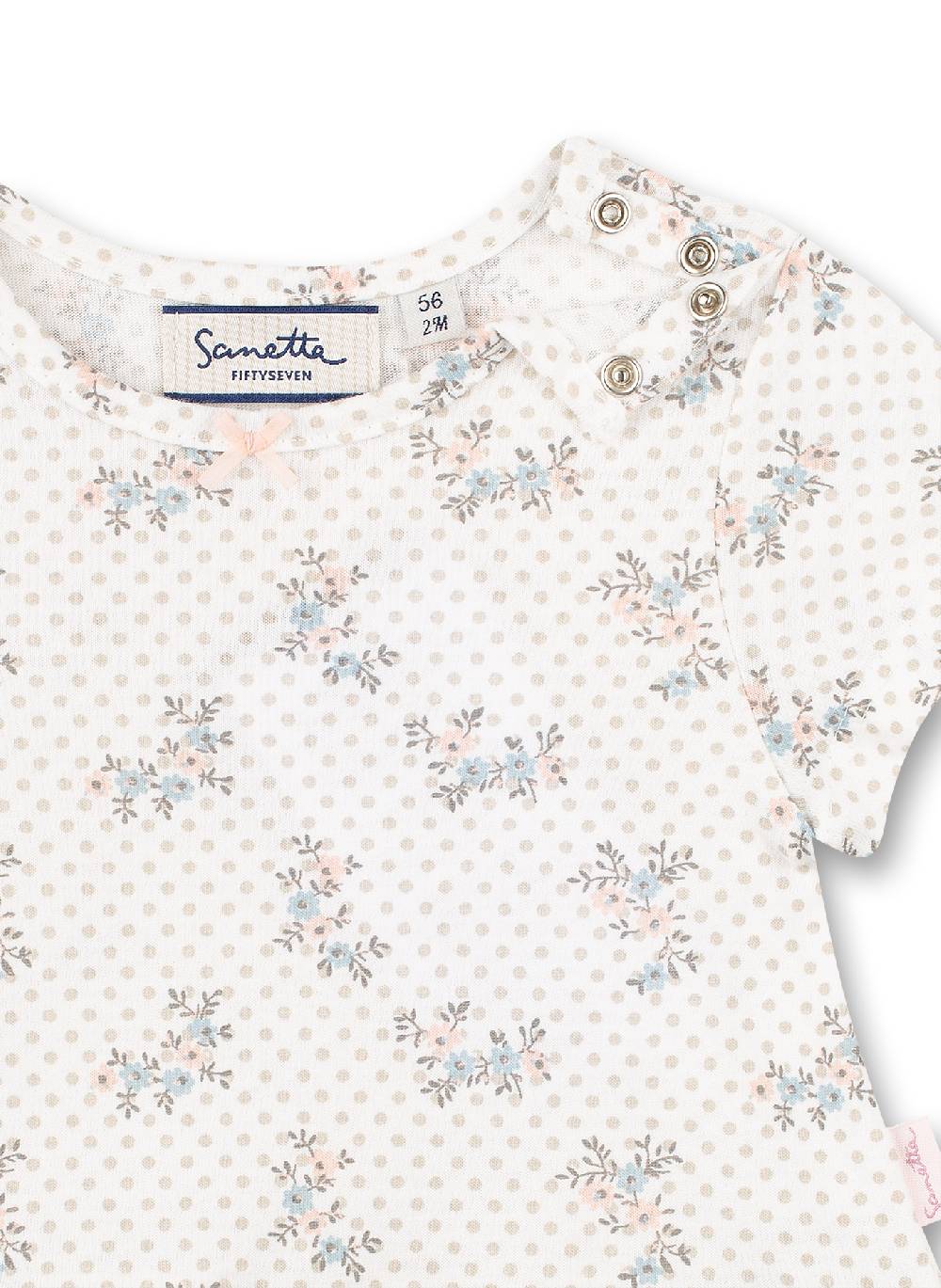 Sanetta Mädchen-Kleid Off-White Dots-Allover Fluffy Duckling Begrenzte Freigabe