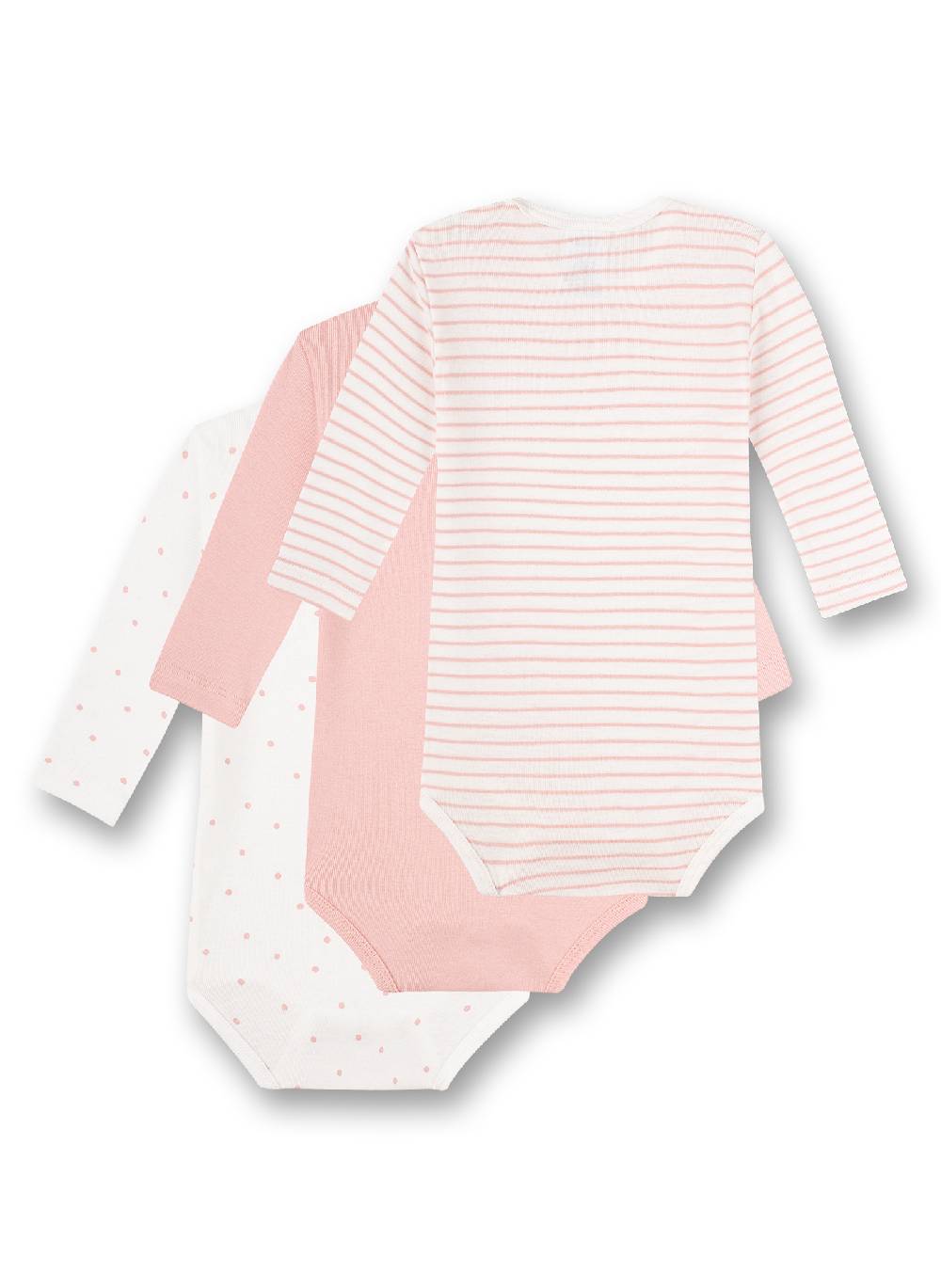 Sanetta Body langarm (Dreierpack) Rosa Ringel Rosa und Weiß Vierteljährliche Förderung