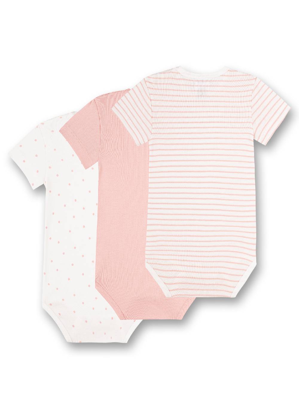 Sanetta Body kurzarm (Dreierpack) Weiß Dots Rosa und Rosa Ringel Bis zu 55% Rabatt