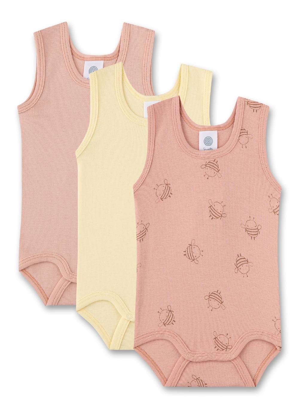 Sanetta Body ärmellos (Dreierpack) Rosa Super Rabatt