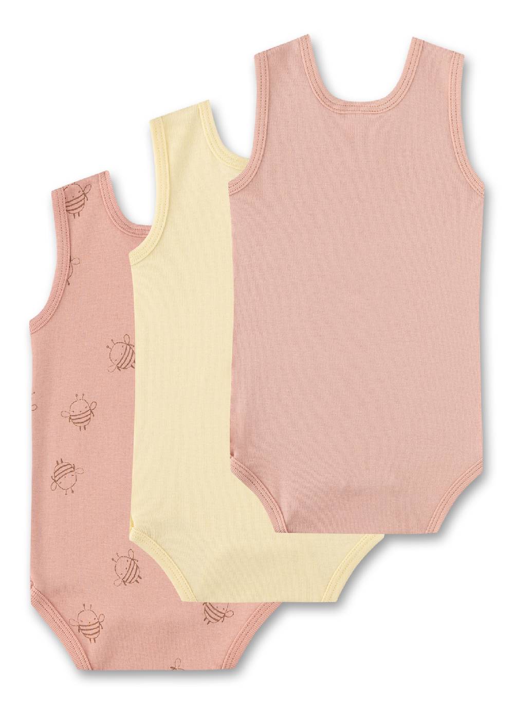 Sanetta Body ärmellos (Dreierpack) Rosa Super Rabatt