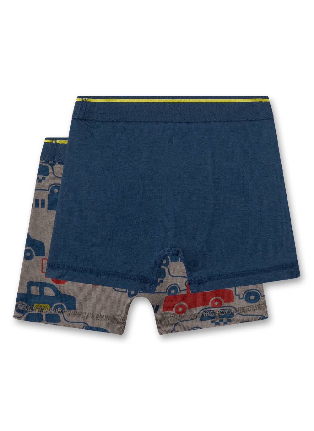 Sanetta Jungen-Hipshorts (Doppelpack) Grau mit Autos und Dunkelblau 50% Rabatt für begrenzte Zeit