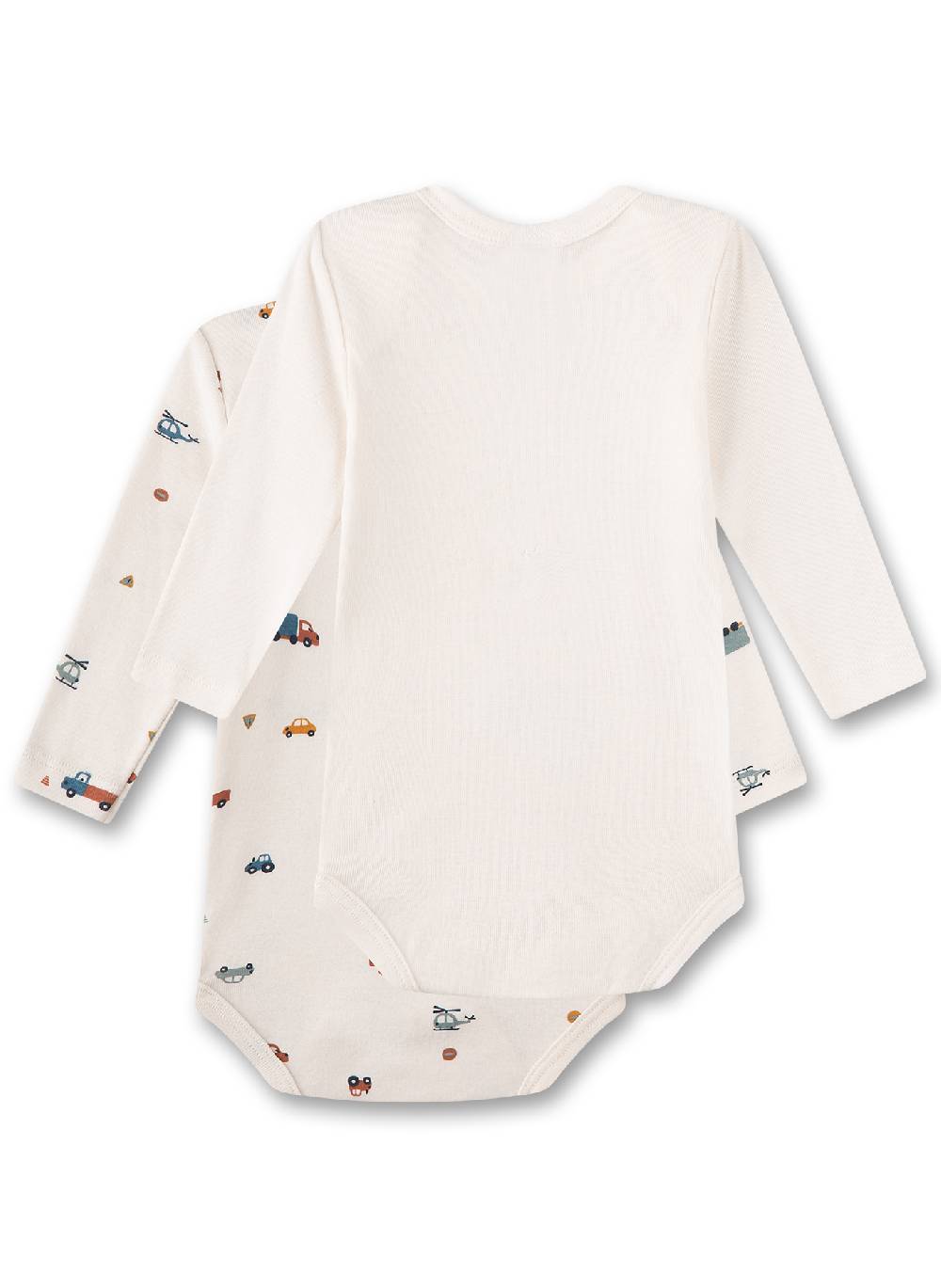 Sanetta Baby-Body langarm (Doppelpack) Beige mit Fahrzeugen ununifarben Beige Verkauf