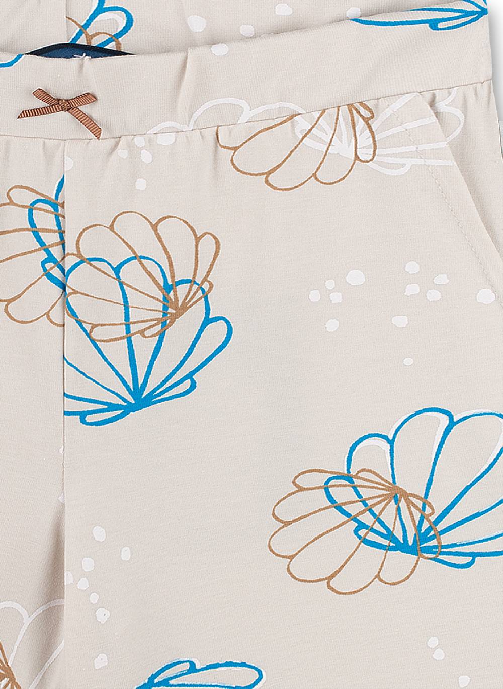 Sanetta Mädchen-Shorts Beige Muschel-Allover Mermaid Lagerräumung