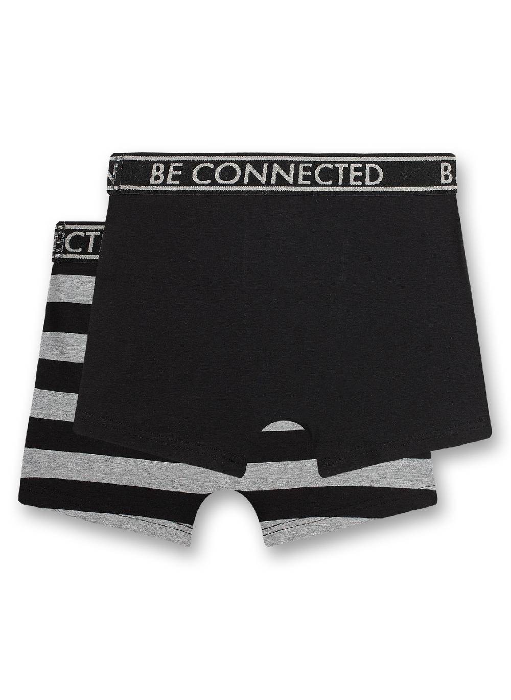 Sanetta Jungen-Shorts (Doppelpack) Graumelange Ringel und Schwarz Große Rabatte